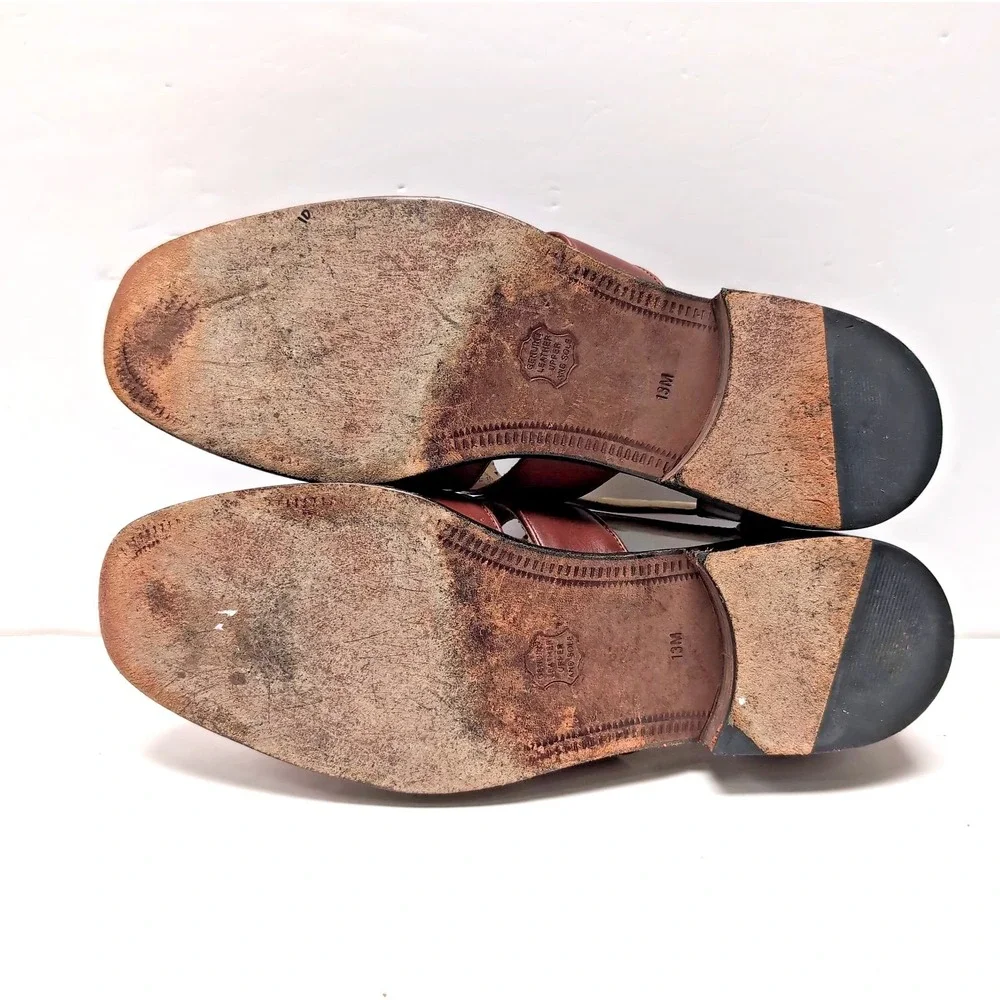 Stafford Woven Leather Fisherman Sandals Mens 13 Brown Closed‎ Toe Buckle Brazil